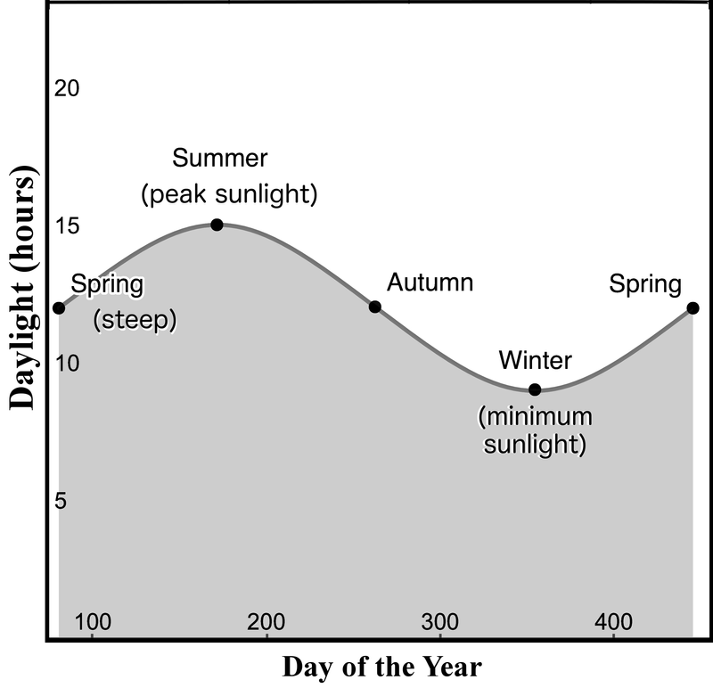 Figure 3. Amount of sunlight from s